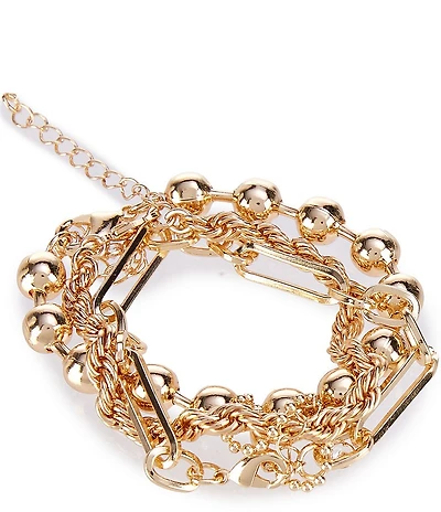 Anna & Ava Delicate Link Line Bracelet Set