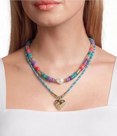 Anna & Ava Disc and Rope Resort Short Multi-Strand Necklace Set