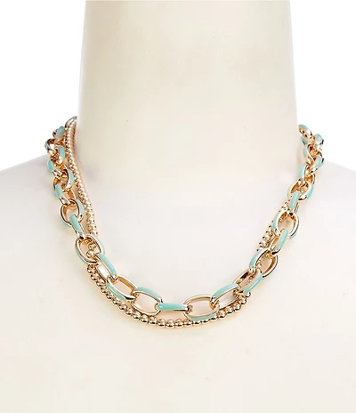 Anna & Ava Enamel Link Long Multi Strand Necklace