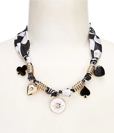 Anna & Ava Graphic Fabric Collar Charm Statement Necklace