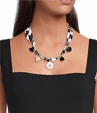 Anna & Ava Graphic Fabric Collar Charm Statement Necklace