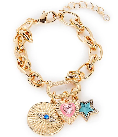 Anna & Ava Heart and Star Charm Chain Bracelet