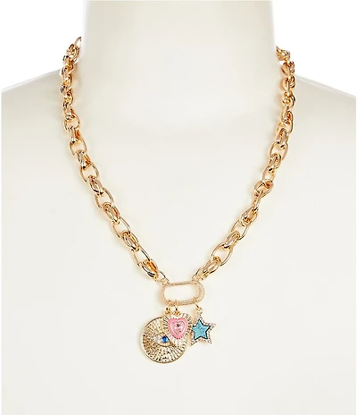 Anna & Ava Heart And Star Charm Collar Necklace