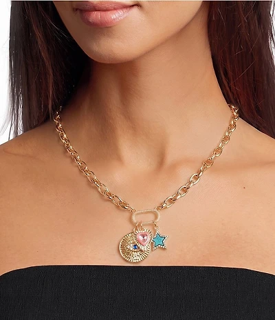 Anna & Ava Heart And Star Charm Chain Necklace
