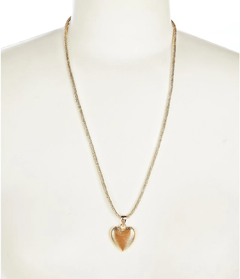Anna & Ava Heart Long Pendant Necklace