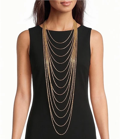 Anna & Ava Layered Chain Long Multi Strand Necklace