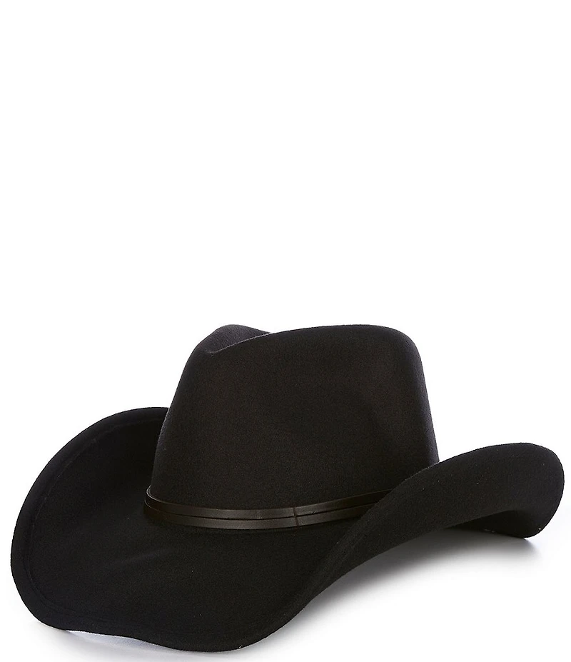 Anna & Ava Leather Band Felt Cowboy Hat