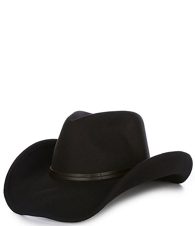 Anna & Ava Leather Band Felt Cowboy Hat
