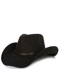 Anna & Ava Leather Band Felt Cowboy Hat