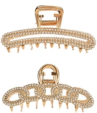 Anna & Ava Link Oval Crystal Jaw Clips, 2 Pack