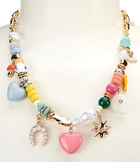 Anna & Ava Mixed Media Charm Statement Necklace