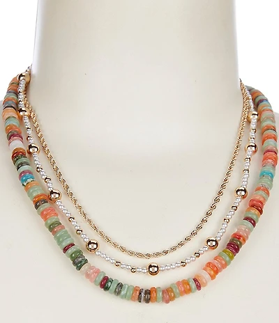 Anna & Ava Mixed Media Short Multi-Strand Necklace