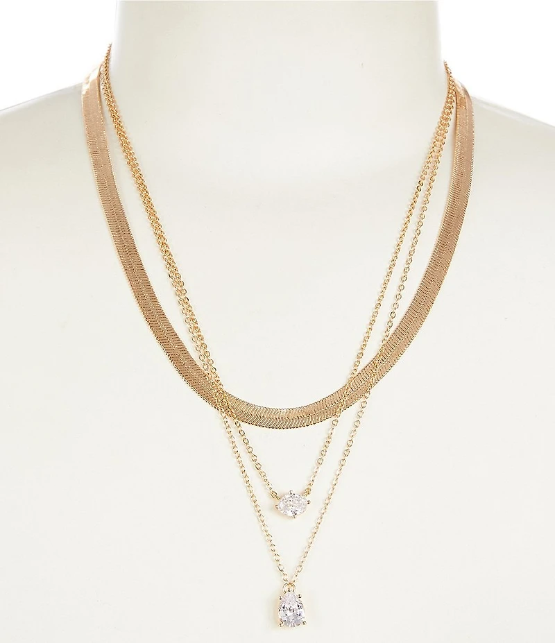 Anna & Ava Multi Layer Short Stoned Multi-Strand Chain Necklace