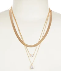 Anna & Ava Multi Layer Short Stoned Multi-Strand Chain Necklace