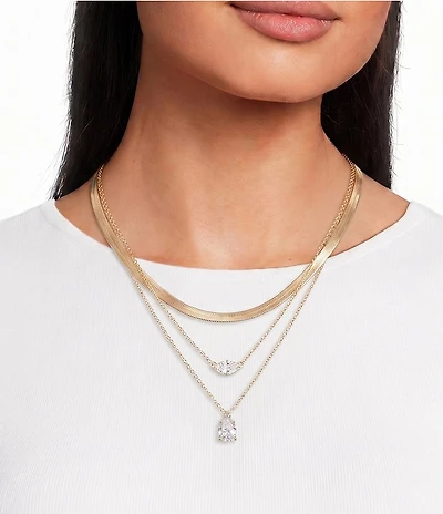 Anna & Ava Multi Layer Short Stoned Multi-Strand Chain Necklace