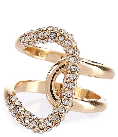 Anna & Ava Open Pave Link Statement Ring
