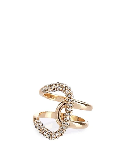Anna & Ava Open Pave Link Statement Ring