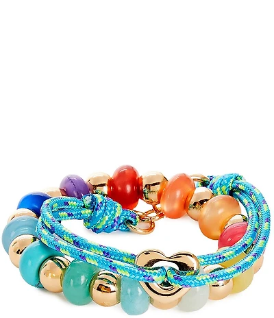 Anna & Ava Oversized Beaded and Cord Bracelet Set