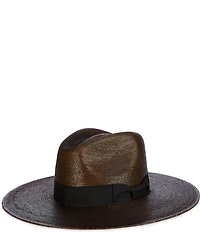 Anna & Ava Palm Fedora Hat with Grosgrain Bow