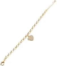 Anna & Ava Pave Heart Pendant Line Bracelet