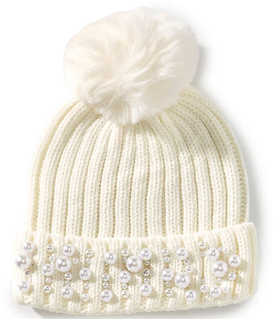 Anna & Ava Pearl Cuff Ribbed Beanie