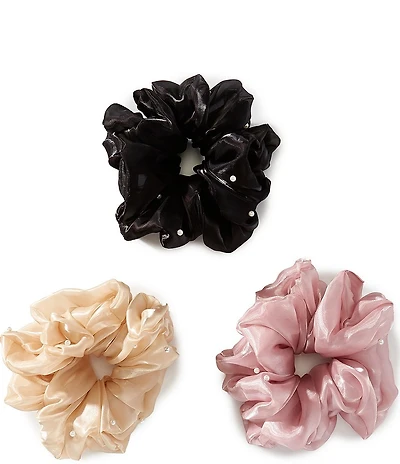 Anna & Ava Pearl Embellished Scrunchies, 3-Pack