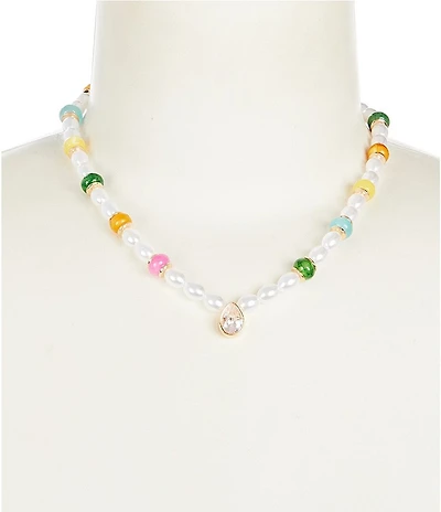 Anna & Ava Pearl Stoned Beaded Collar Necklace