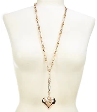Anna & Ava Puffy Heart Long Pendant Y Necklace