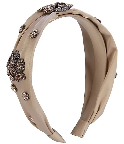 Anna & Ava Satin Crystal Rose Headband
