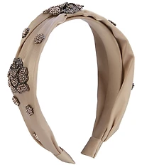 Anna & Ava Satin Crystal Rose Headband