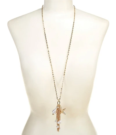 Anna & Ava Sealife Charm Cluster Long Pendant Necklace