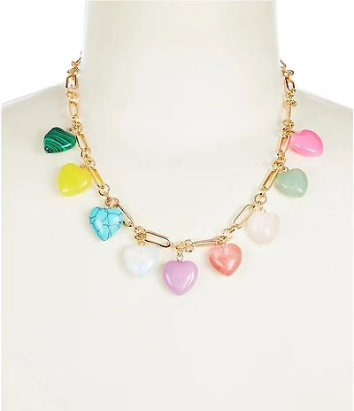 Anna & Ava Semi-Precious Heart Statement Necklace