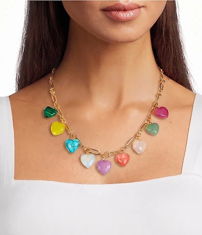 Anna & Ava Semi-Precious Heart Statement Necklace