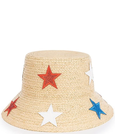 Anna & Ava Star Americana Straw Bucket Hat