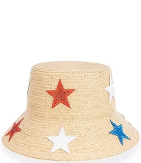 Anna & Ava Star Americana Straw Bucket Hat