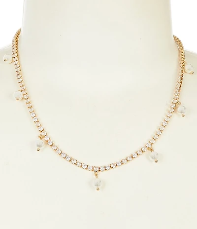 Anna & Ava Stone Chain Necklace with Pearl Drops