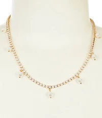 Anna & Ava Stone Chain Necklace with Pearl Drops