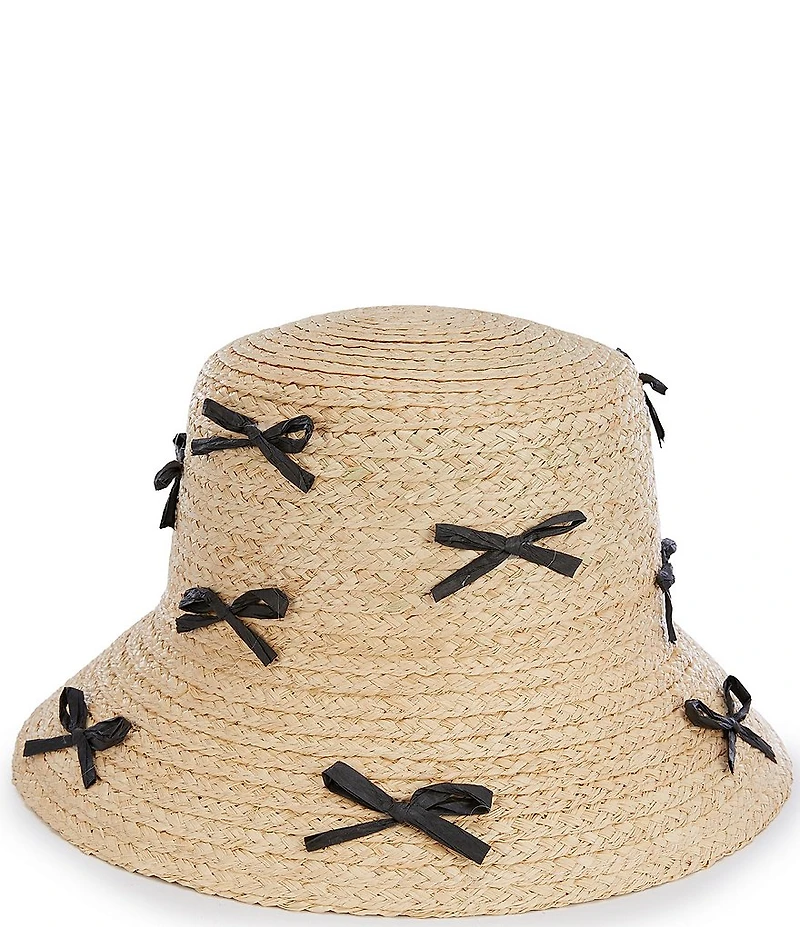 Anna & Ava Straw Bow Bucket Hat