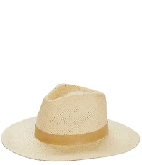 Anna & Ava Straw Leather Band Fedora Hat