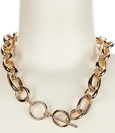 Anna & Ava Thick Oval & Round Link Collar Chain Necklace