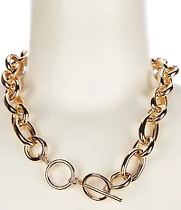 Anna & Ava Thick Oval & Round Link Collar Chain Necklace