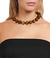Anna & Ava Tiger's Eye Beaded Statement Collar Necklace
