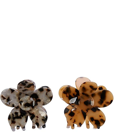 Anna & Ava Tortoise Flower Jaw Clip, Set of 2