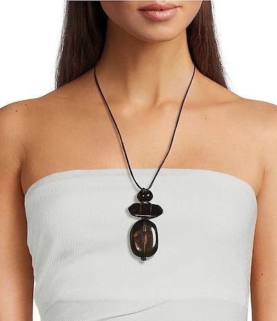 Anna & Ava Triple Resin Long Pendant Necklace