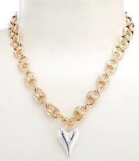 Anna & Ava Two Tone Heart Short Pendant Necklace