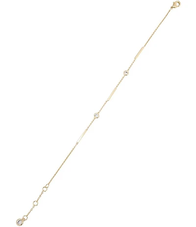 Anna & Ava Waterproof Bar and Cubic Zirconia Stone Line Bracelet