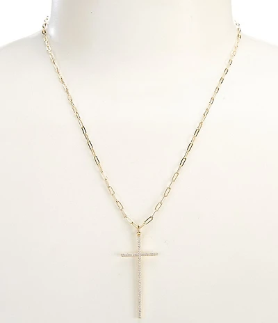 Anna & Ava Waterproof CZ Cross Short Pendant Chain Necklace