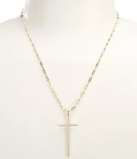 Anna & Ava Waterproof CZ Cross Short Pendant Chain Necklace