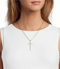 Anna & Ava Waterproof Rhinestone Cross Short Pendant Chain Necklace