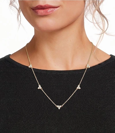 Anna & Ava Waterproof Cubic Zirconia Stone Cluster Chain Necklace